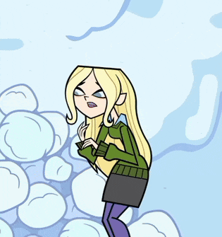 a cartoon drawing of a girl with blonde hair