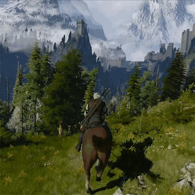 Riding A Horse The Witcher GIF - Riding A Horse The Witcher The Witcher3wild Hunt GIFs