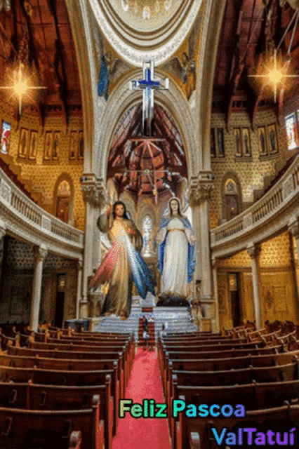 an image of a church with the words feliz pascoa valtatui on the bottom