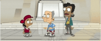 a cartoon shows a man kissing another man 's cheek