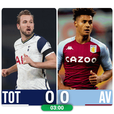 two soccer players one from tottenham and one from avfc are shown