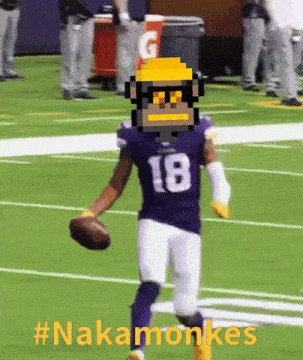 a football player with the number 18 on the back of his jersey