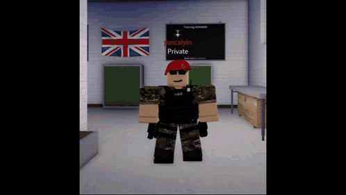 a man in a military uniform stands in front of a sign that says apocalypse private