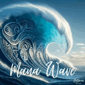 a picture of a wave with the words mana wave written below it