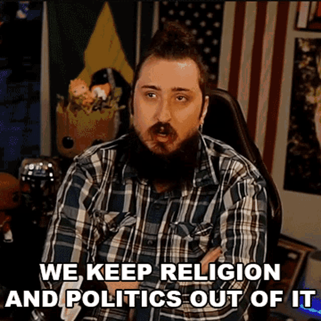 We Keep Religion And Politics Out Of It Godku GIF - We Keep Religion And Politics Out Of It Godku Keep The Religion Out Of The Topic GIFs