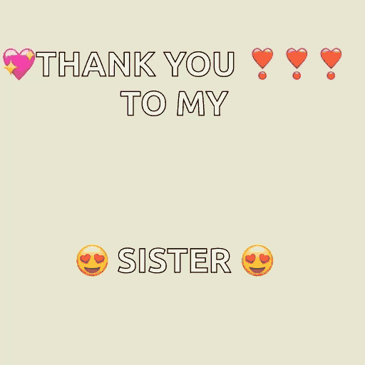 a card that says thank you to my beautiful sister on it