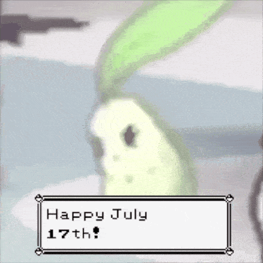 a pixel art says happy july 17th in a box