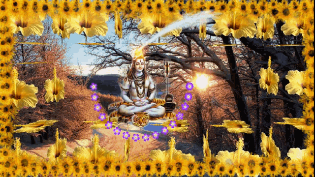 Good Morning Lord Shiva GIF - Good Morning Lord Shiva Sunflower GIFs