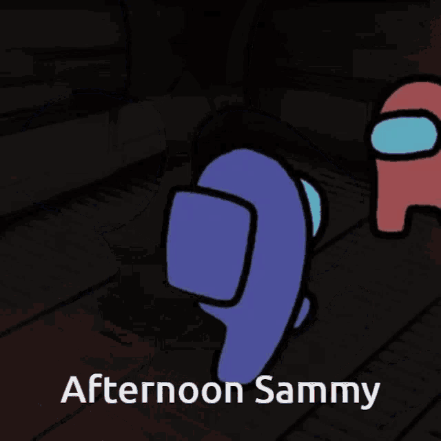 a cartoon of two faces with the words " afternoon sammy " below them
