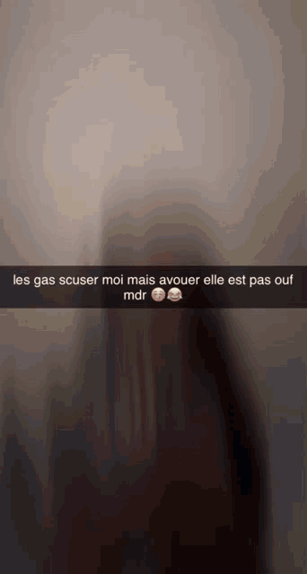 a blurred image with the words les gas scuser moi mais avouer elle est pas ouf mdr