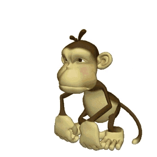 a cartoon monkey is smiling and giving a wave