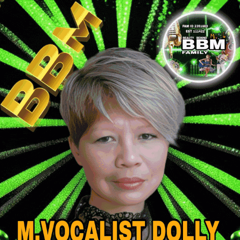 a picture of a woman with the name m. vocalist dolly at the bottom