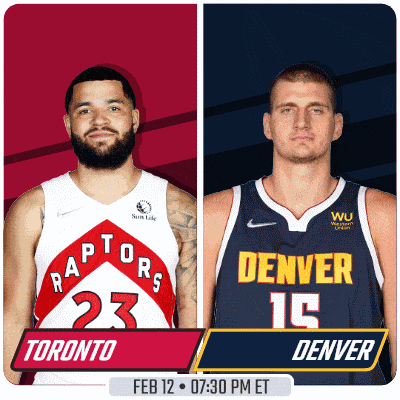 two basketball players from the raptors and denver