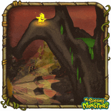 a cartoon drawing of a tree with the words m. singing monsters written on the bottom
