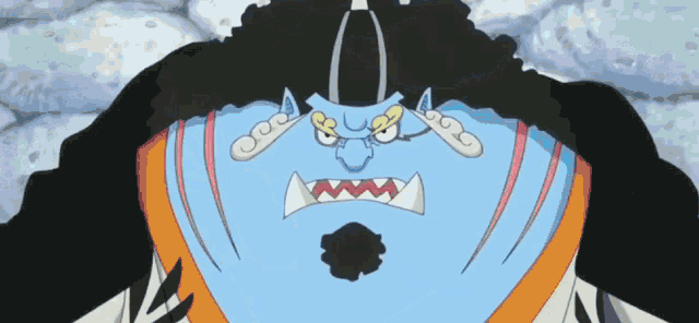 a close up of a cartoon character 's face with teeth