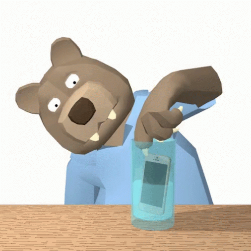 Bear Phone GIF - Bear Phone Water GIFs