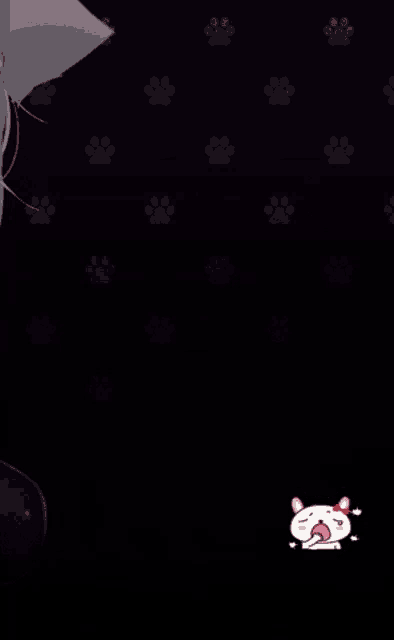 a black background with paw prints and the text adadadad