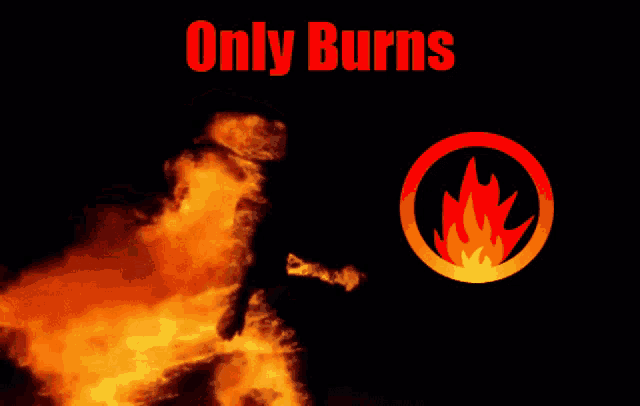 a poster that says burn as a service next to a fire