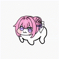 a cartoon girl with pink hair and purple eyes is giving a thumbs up sign .