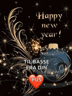 a happy new year greeting card with a heart