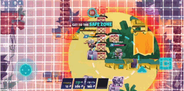 a screen shot of a video game with the words get to the safe zone