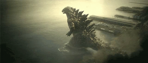 Godzilla Swim GIF - Godzilla Swim Bye GIFs