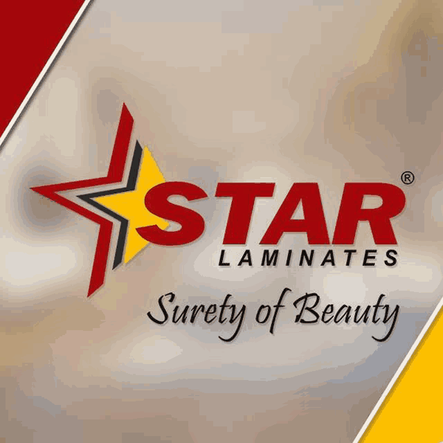 a logo for star laminates with a star in the middle