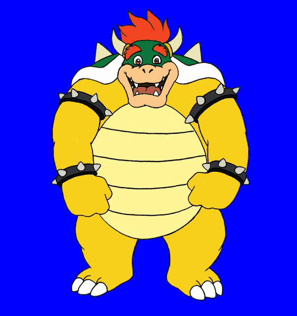 a cartoon drawing of bowser from mario bros