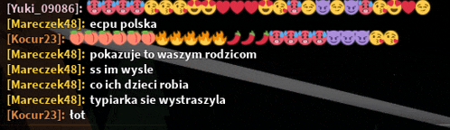 a screenshot of a conversation between yuki 09086 and maroczek48