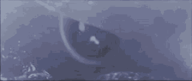 a close up of a person 's eye looking out of a window in the water .