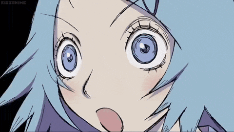 a drawing of a girl with a surprised look on her face with the words kissanime visible in the corner