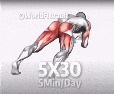 a man is doing a 5x30 5min / day exercise with a dumbbell .