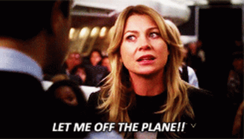 Greys Anatomy Meredith Grey GIF - Greys Anatomy Meredith Grey Let Me Off The Plane GIFs