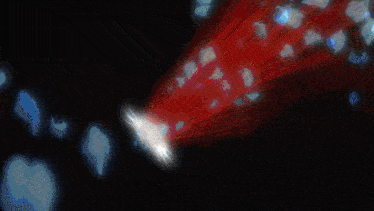 a close up of a person 's eye with red hair and a black pupil