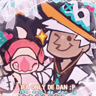 a cartoon drawing of a man and a woman with the words fa only de dan p