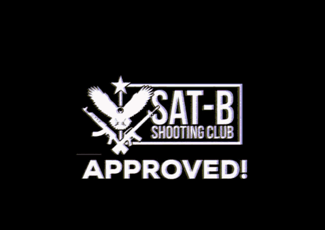 a logo for the sat-b shooting club with an eagle on it