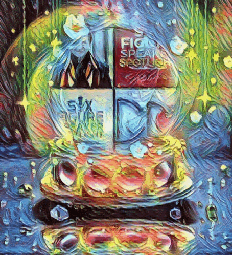 a colorful painting of a globe with the words figure speaking spotlight written on it