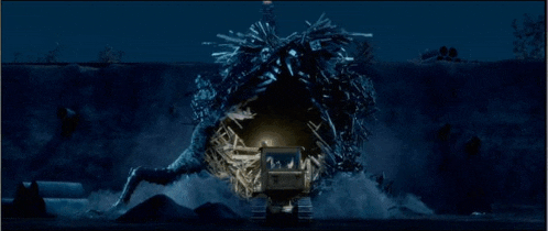 a monster is coming out of a hole in the ground and has the number 3 on it