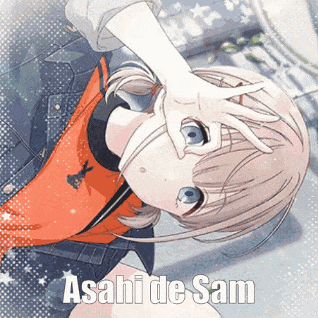 a picture of an anime girl with the name asahi de sam