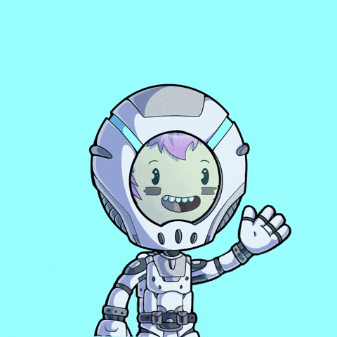 a cartoon character waving with the words happy friday written above him
