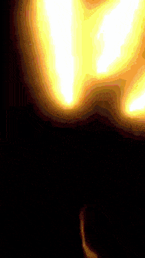 a dark background with a few glowing lights
