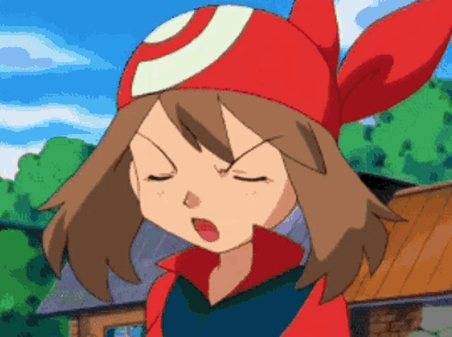 a cartoon character with a red and white headband
