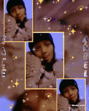 a collage of images of a woman with the words made with tenada on the bottom