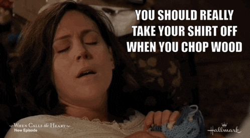 a poster for when calls the heart shows a woman laying on a bed