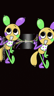 two cartoon characters are holding a piece of paper and the words alter motion are on the bottom