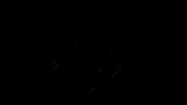 a drawing of a person 's face with a lightning bolt coming out of it on a black background