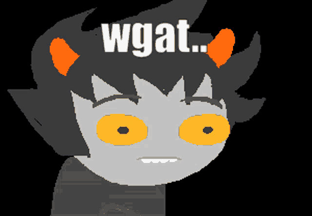 a drawing of a troll with the word wgat written on his head