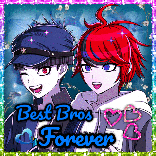 a picture of two anime characters with the words " best bros forever " on the bottom