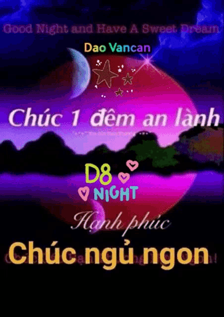 a good night and have a sweet dream is written in a foreign language