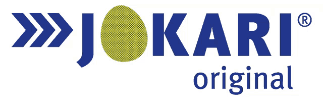a logo for jokari original with a yellow circle